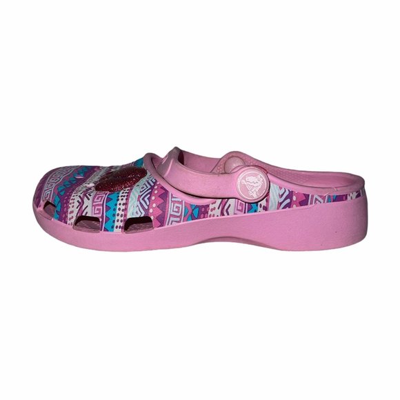 Crocs Pink Aqua Aztec Elephant Clogs Girl's C 13 - Picture 6 of 9